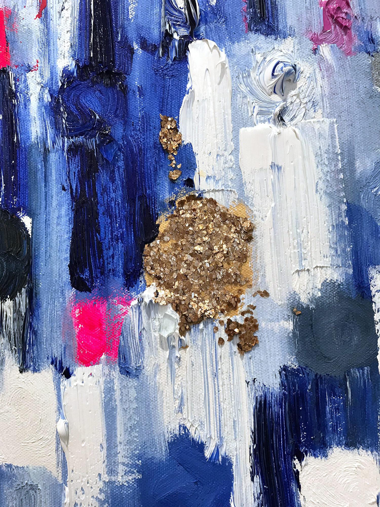 Dripping Dots, Palma, Gold and Silver, Abstract, Oil Painting 5