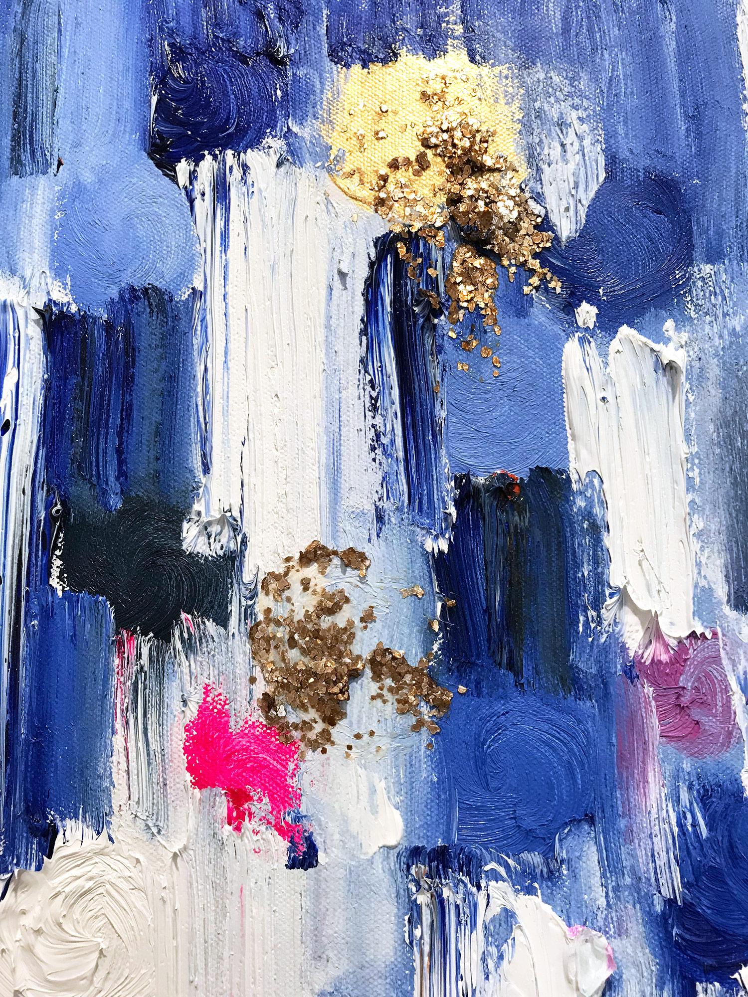Dripping Dots, Palma, Gold and Silver, Abstract, Oil Painting 6
