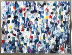 Dripping Dots, Pampelonne Beach, Colorful, Abstract, Oil Painting