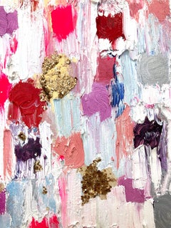 "Dripping Dots - Pink Love, Hollywood Blvd" Colorful Oil Painting on Canvas