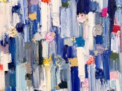 "Dripping Dots - Porto Fino" Multicolor Contemporary Oil Painting on Canvas