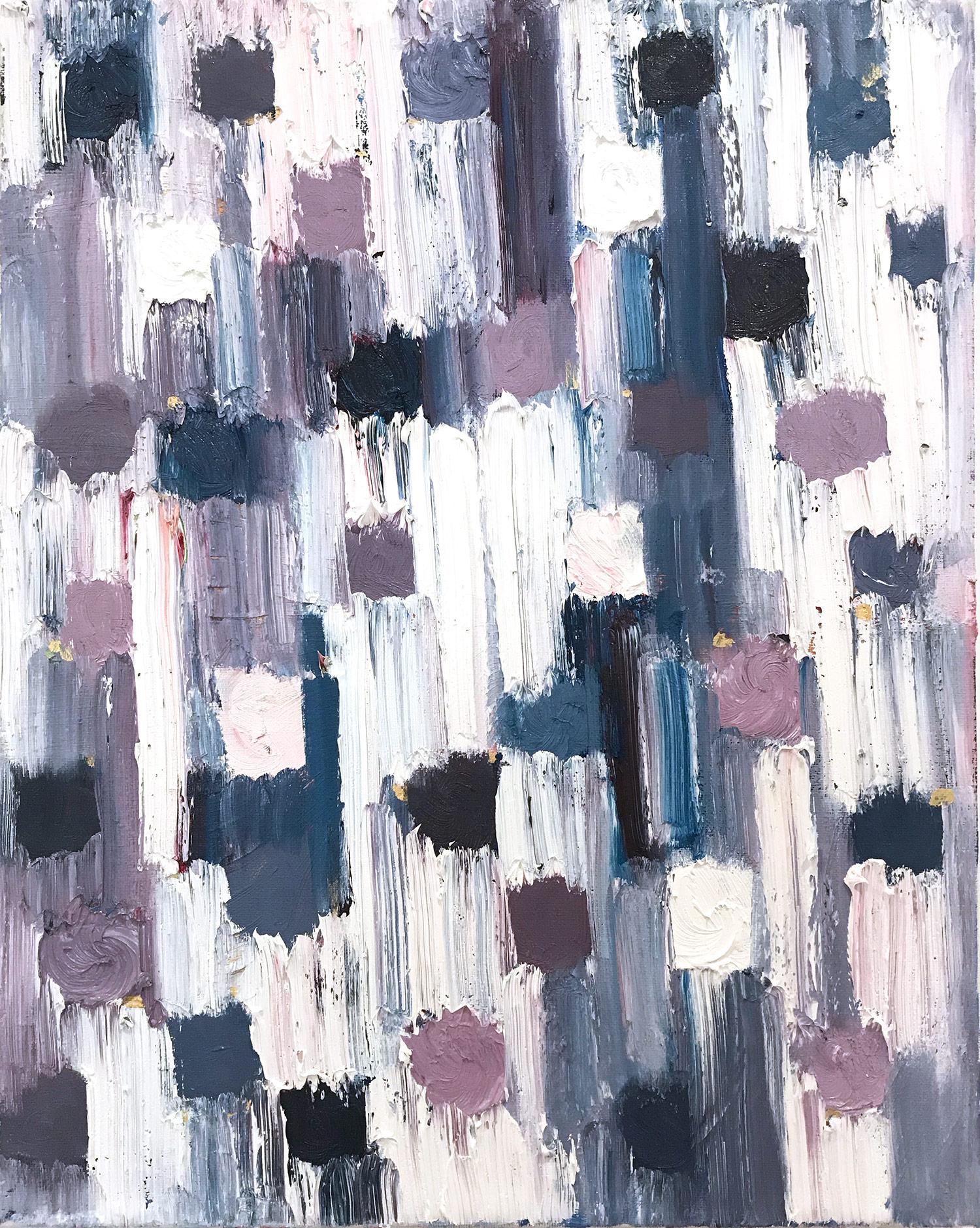 Abstract Painting Cindy Shaoul - "Dripping Dots - Provence, France" - Peinture à l'huile abstraite colorée sur toile