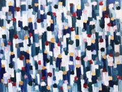 "Dripping Dots - Province Paris" Colorful Abstract Oil Painting on Canvas
