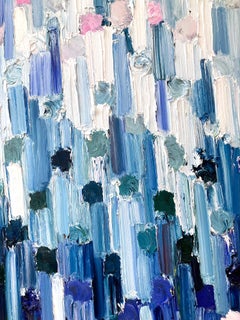 "Dripping Dots - Rainbow Surf" Colorful Abstract Oil Painting on a Surf Board