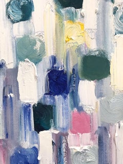 "Dripping Dots - Sahara" Colorful Contemporary Abstract Oil Painting on Canvas