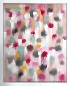 "Dripping Dots - Spring in Manhattan" Colorful Abstract Oil Painting on Canvas