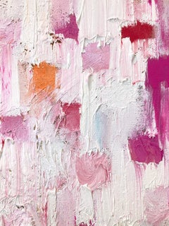 ""Dripping Dots - Springtime in New York"" Buntes abstraktes Ölgemälde auf Leinwand