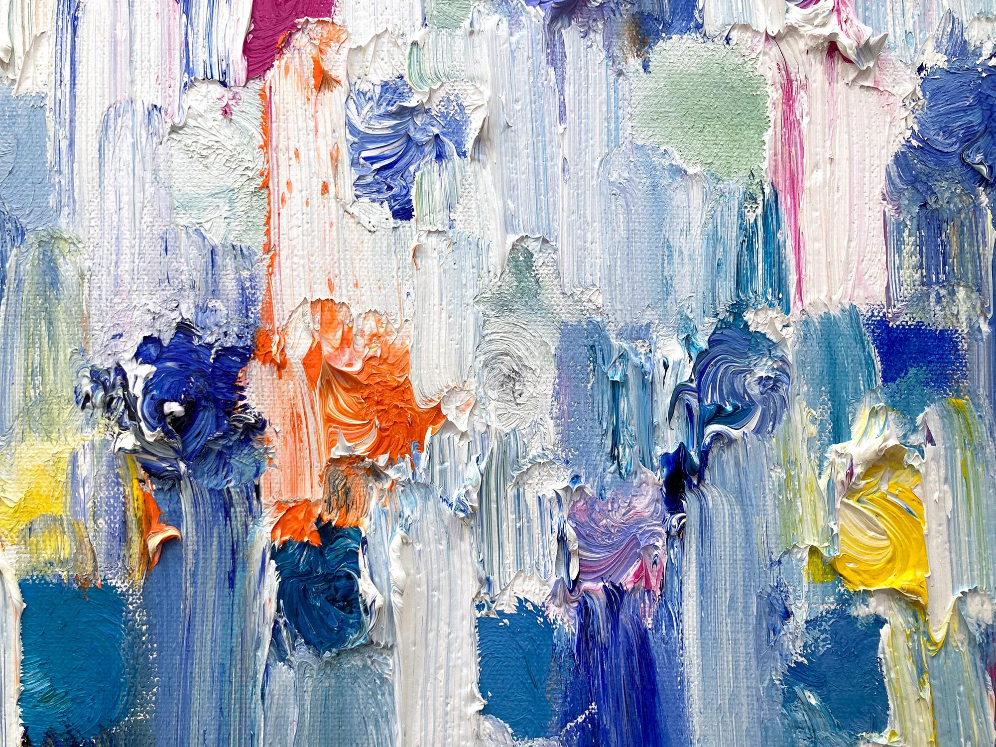 Dripping Dots - Springtime in Rome - Peinture à l'huile abstraite colorée sur toile - Contemporain Painting par Cindy Shaoul