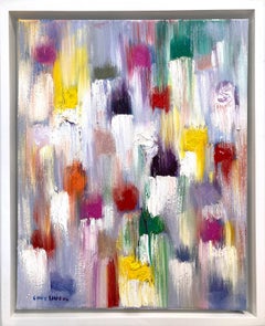 "Dripping Dots - Springtime in Rome" Colorful Abstract Oil Painting on Canvas 