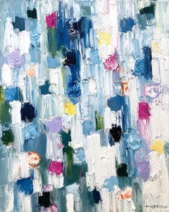 "Dripping Dots - Springtime in Rome" - Peinture à l'huile contemporaine sur toile