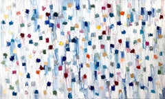 "Dripping Dots - Cannes" Colorful Abstract Oil Painting on Canvas