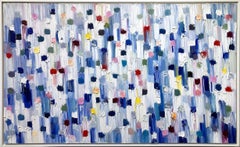 "Dripping Dots - St. Barts" Colorful Abstract Landscape Oil Painting on Canvas