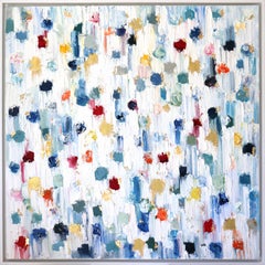 "Dripping Dots - St. Barts" Colorful Abstract Oil Painting on Canvas