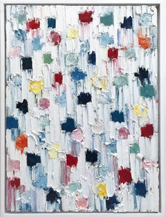 "Dripping Dots - St. Barts" Colorful Abstract Oil Painting on Canvas