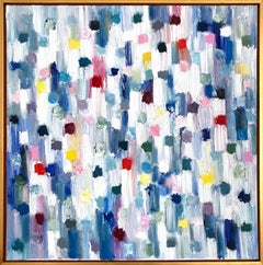 "Dripping Dots - St. Barts" Colorful Abstract Oil Painting on Canvas