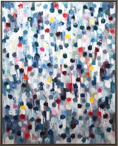 "Dripping Dots - St. Barts" Peinture à l'huile contemporaine colorée sur toile