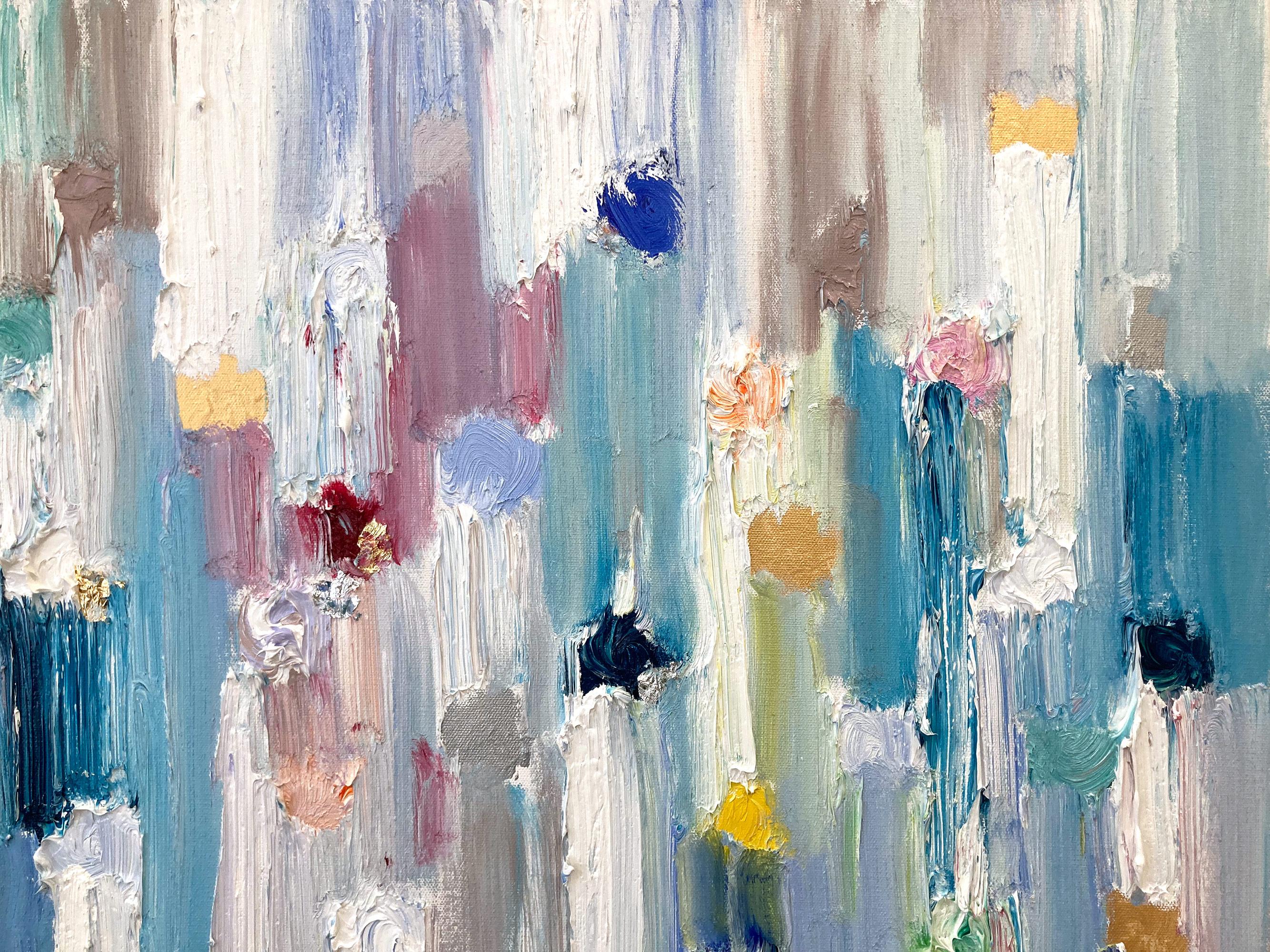 The “Dripping Dots” cascade down the canvas with colorful style and grace. The chunky dots are filled with life and set the viewer on a path to the dreamy locations they are named after. This piece is inspired by 