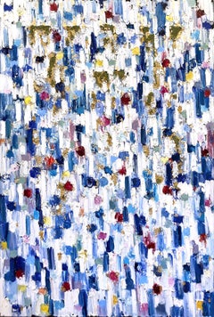 "Dripping Dots - St. Tropez" Colorful Contemporary Abstract Oil Painting Canvas
