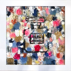 bleu de chanel summer "Dripping Dots - Summer in Bleu de Chanel" Contemporary Oil Painting on Canvas