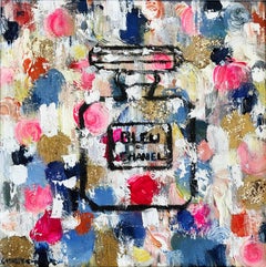 "Dripping Dots - Summer in Bleu de Chanel" Contemporary Oil Painting on Canvas