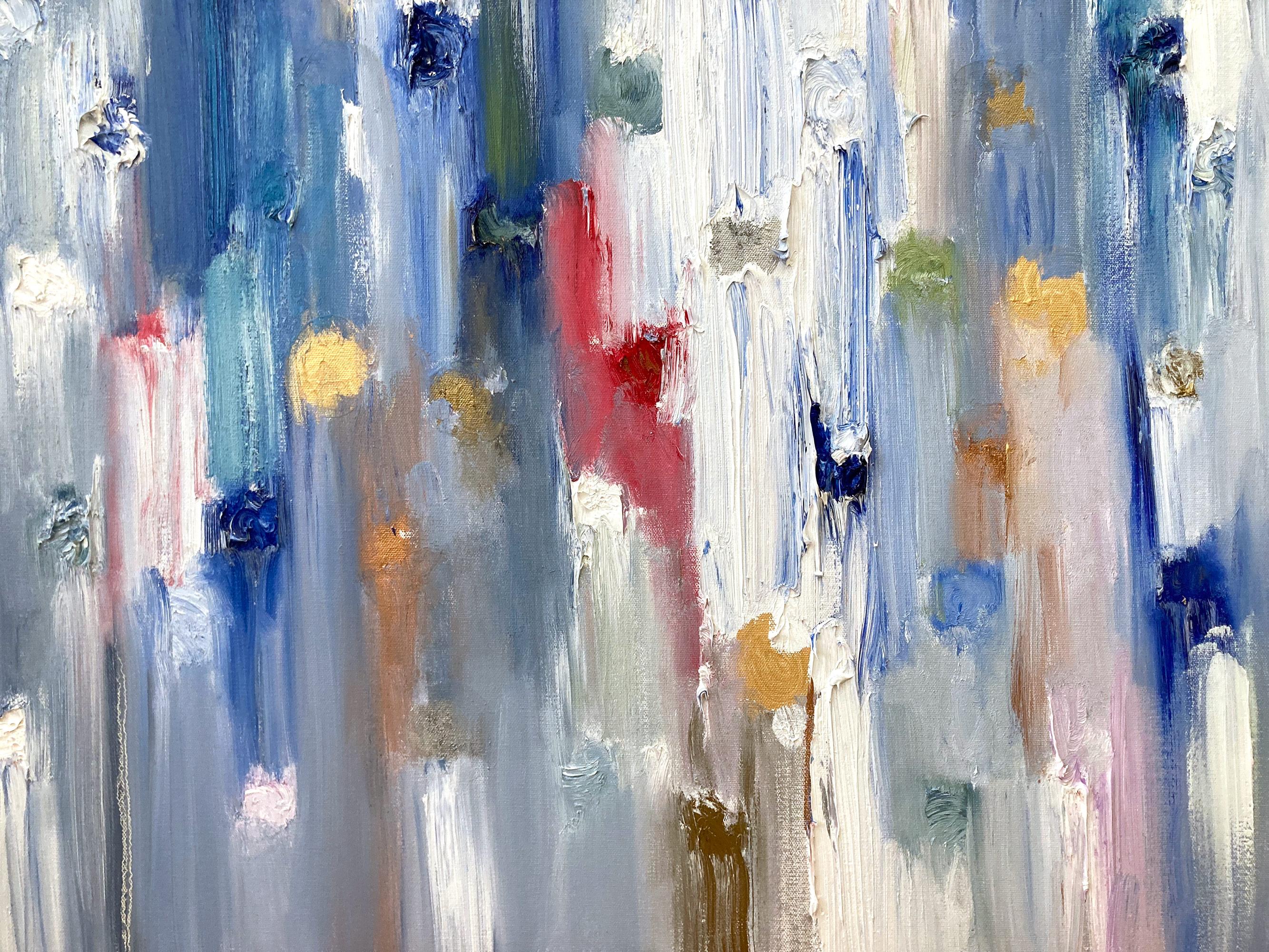 The “Dripping Dots” cascade down the canvas with colorful style and grace. The chunky dots are filled with life and set the viewer on a path to the dreamy locations they are named after. This piece is inspired by 