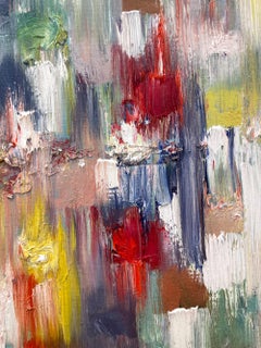 "Dripping Dots - Tokyo Lights" Colorful and Vivd Abstract Oil Painting on Canvas