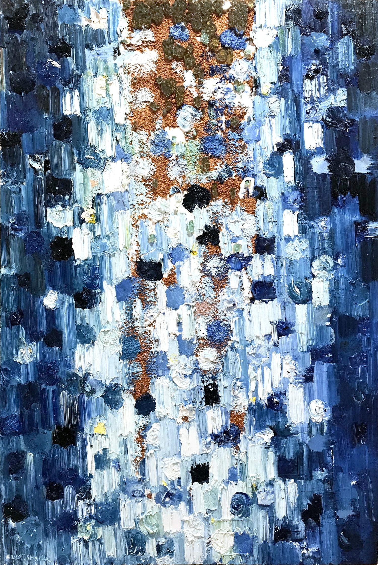 Cindy Shaoul Abstract Painting – Dripping Dots, Victoriafälle