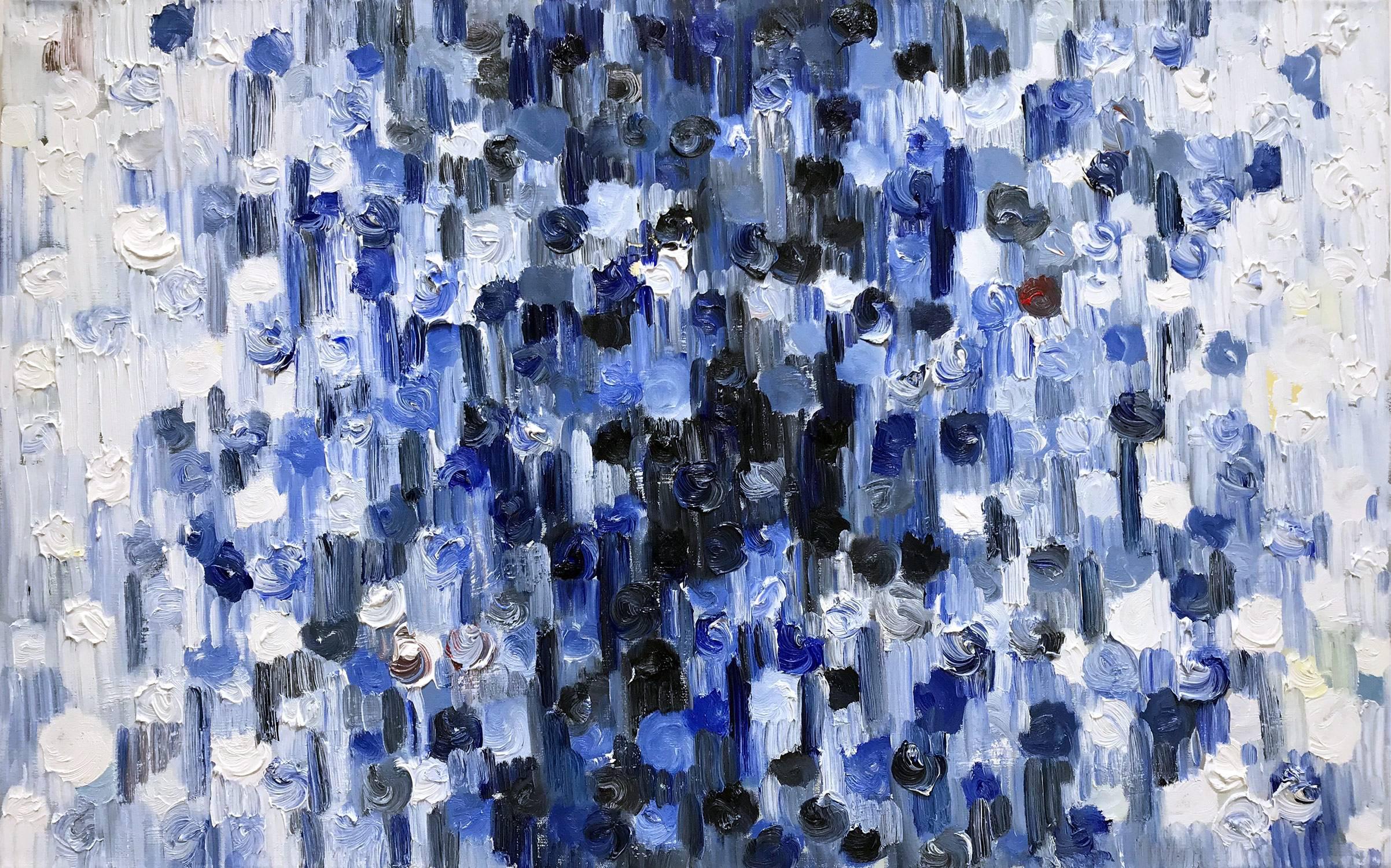 Cindy Shaoul Abstract Painting - Dripping Dots, Essex