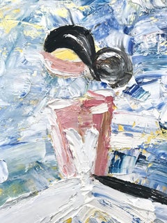 "Elisa" Abstract Figure with Gown French Haute Couture Oil Painting on Canvas