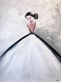 "Emilia" Figure in Chanel Gown French Haute Couture Oil Painting on Canvas