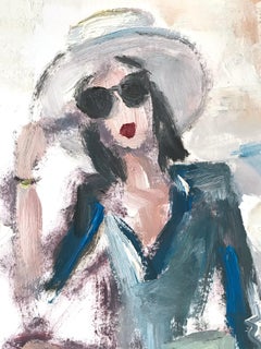 "Emily in Coco" Figure wearing Chanel by in LA Oil Painting on Paper