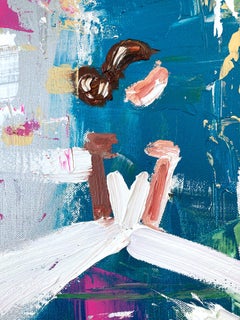 "Evening in Mykonos" Abstract Figure Chanel Gown Haute Couture Painting Canvas