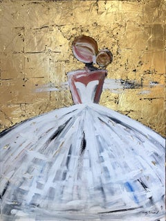 "Evening in Paris" Figure in Chanel Gown French Haute Couture Painting on Canvas