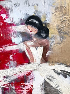 "Evening in Paris" Figure in Chanel Gown Haute Couture Oil Painting on Canvas