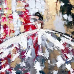 "Evening in Paris" Figure in Chanel Gown Haute Couture Oil Painting on Canvas