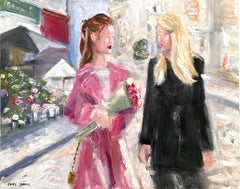 « Tout ce qui touche aux roses » - Scène florale parisienne d'Emily à Paris - Peinture à l'huile