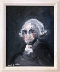 "Father of the Nation" George Washington Impressionistic Abstract Oil Painting