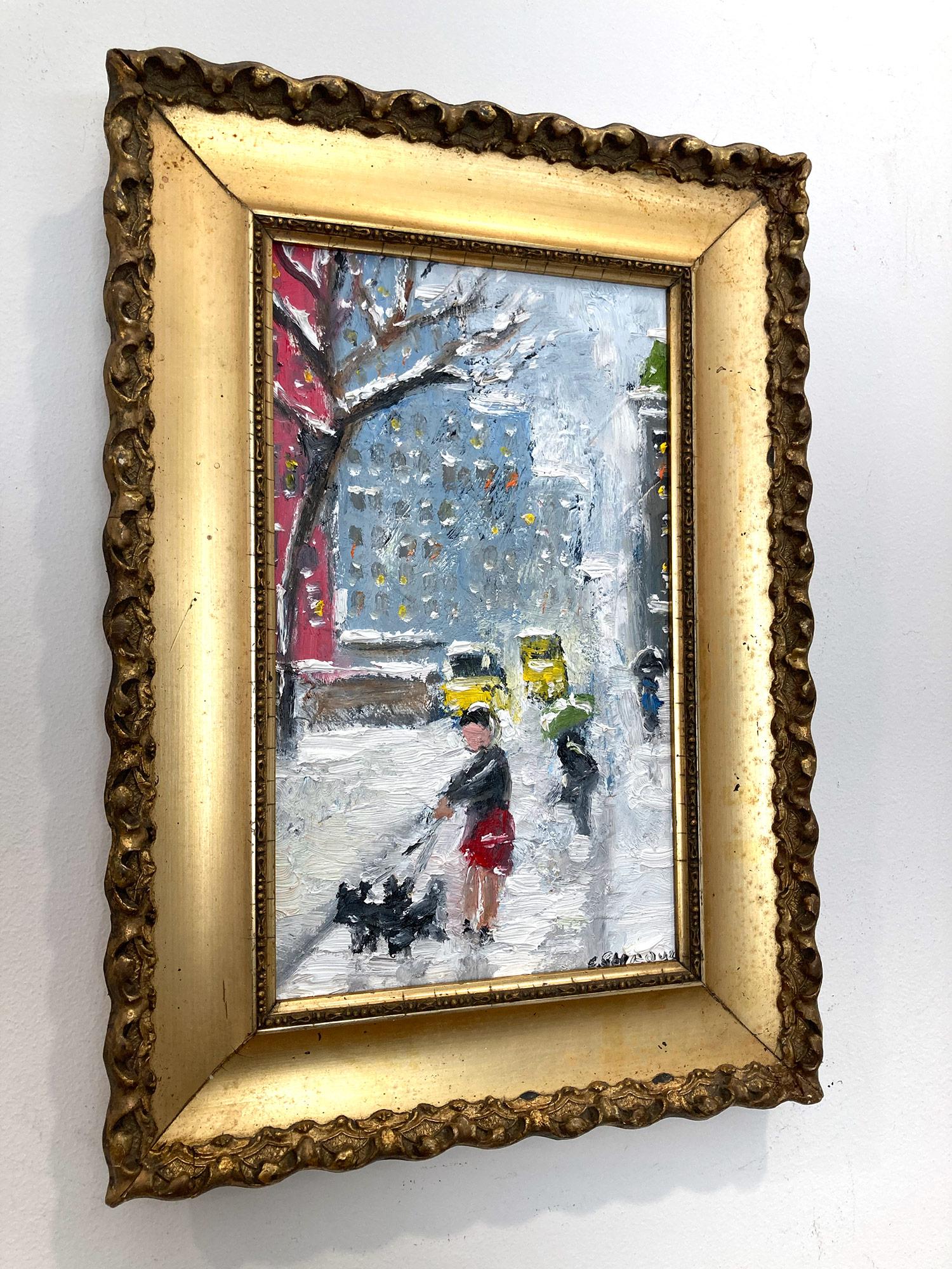 Impressionistisches Ölgemälde „For a Walk w Yorkies in NY“ im Stil von Guy Wiggins im Angebot 4