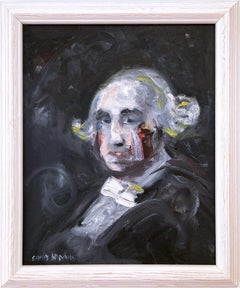 "Founding Father" George Washington Impressionistic Abstract Oil Painting