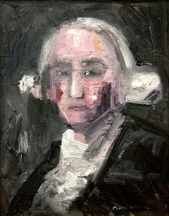 "Founding Father" George Washington Impressionistic Oil Painting on Canvas