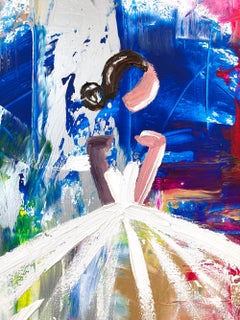 "Giardino del tempo a Parigi" Pittura ad olio astratta di alta moda francese su tela