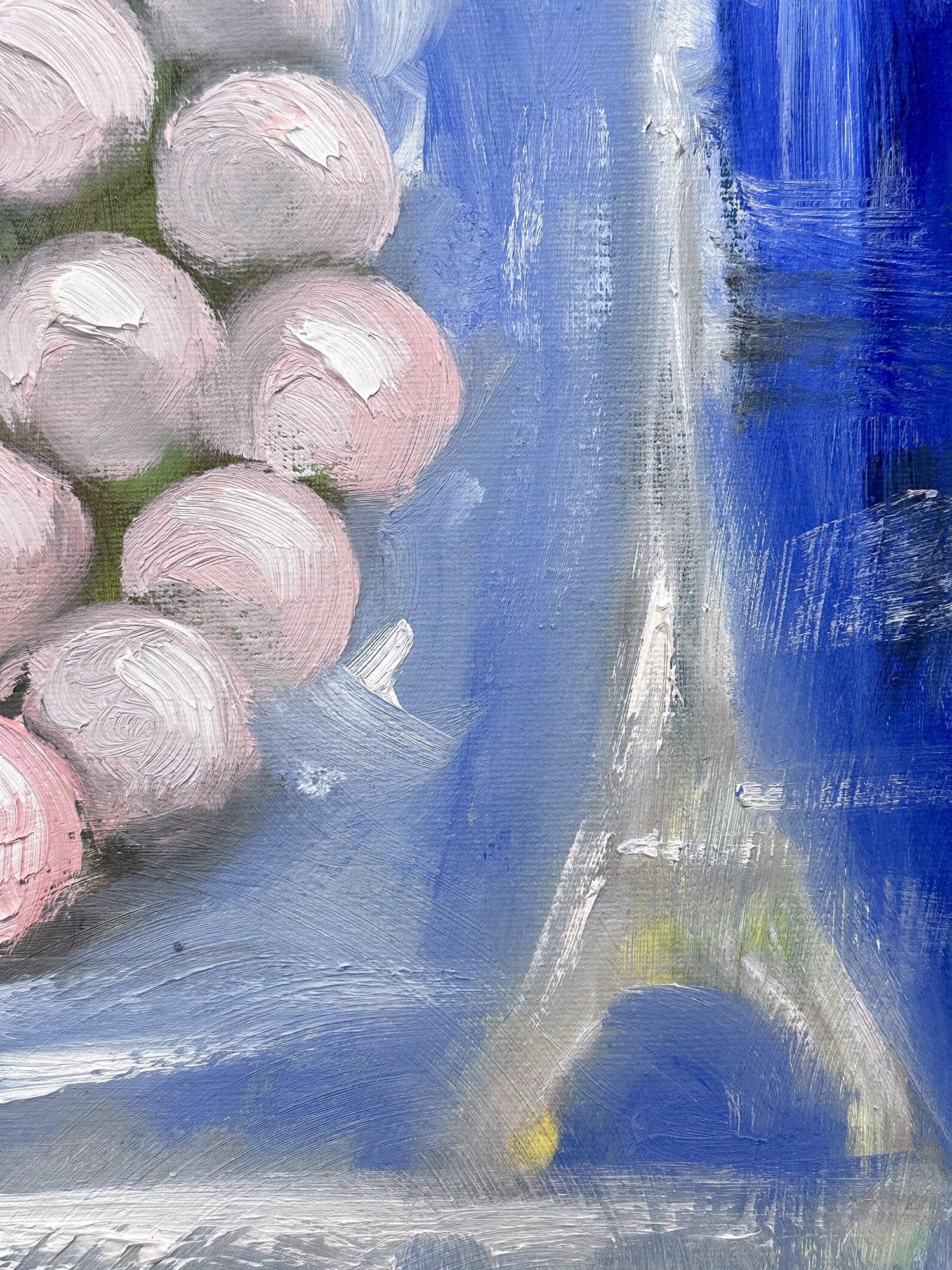 „Mädchen mit rosa Ballons Paris“ Paris, Pariser Figur mit Hund, Haute Couture, Ölgemälde (Abstrakt), Painting, von Cindy Shaoul
