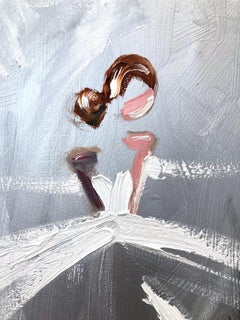 "Glimmering in Paris" Abstract Figure Gown Haute Couture Oil Painting on Canvas