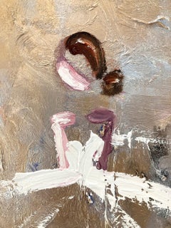 "Gold and Champagne & Chanel" Figure in Gown Haute Couture Oil Painting on Paper