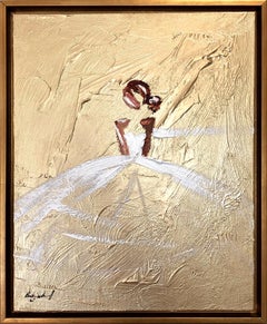 "Goldie" Figure with Chanel Gown French Haute Couture Oil Painting on Canvas