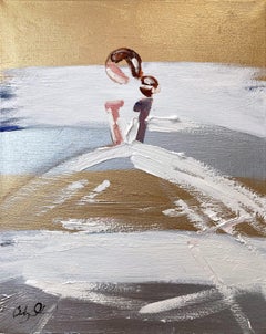 "Goldie - Met Gala" Figure with Gown French Haute Couture Oil Painting on Canvas