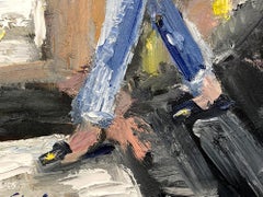 "Gucci Slides & Bad Habits" Fashion Style Blonde Figure Oil Painting on Paper