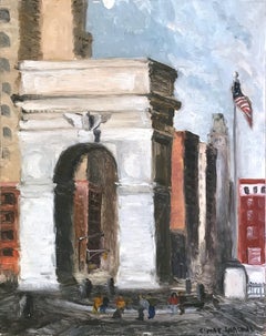 "Hanging out at Washington Square Park" Impressionist New York City Scene