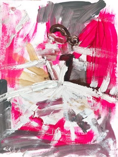 "Harper" Abstract Figure with Gown French Haute Couture Oil Painting on Paper