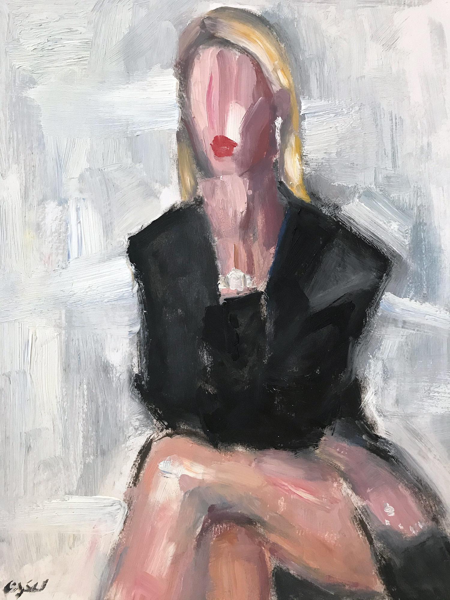 "Heather Rae Young" Figure wearing Chanel by Portrait Oil Painting on Paper